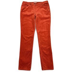 Eileen Fisher Corduroy Pant Size 8 Rust Straight Leg Quiet Luxury Sustainable